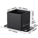 SucceBuy 4x4/ 6x6 Post Base 2/ 4 Pcs Powder-Coated Post Anchor Matte Black Wood Post Brackets for Pavilion Deck Railing