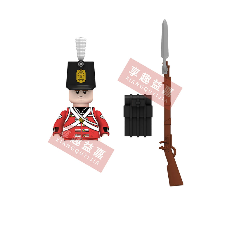 Medieval Napoleonic War French Dragoon British Soldiers Pirates Figures Army Scottish Fuisiler Building Blocks Weapons Brick Toy