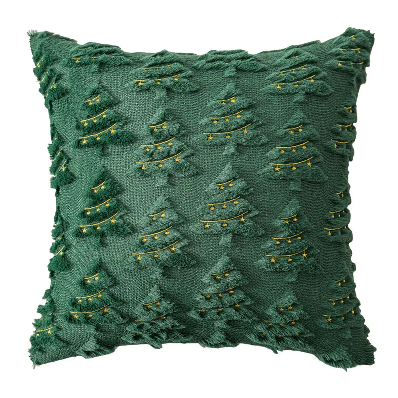 Christmas Tree Pillow Covers 45x45cm Soft Plush Pillowcase Couch Cushion Case for Couch Sofa Holiday Festivals Winter Home Decor