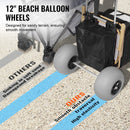 SucceBuy Beach Dolly with Big Wheels for Sand 165LBS Loading Capacity Folding Sand Cart with Cargo Deck Balloon Wheels for Beach