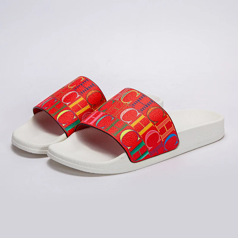 Unique Multi Style Letter Printed Women's Slippers with Exquisite Workmanship, Fashionable Simplicity, and High Quality