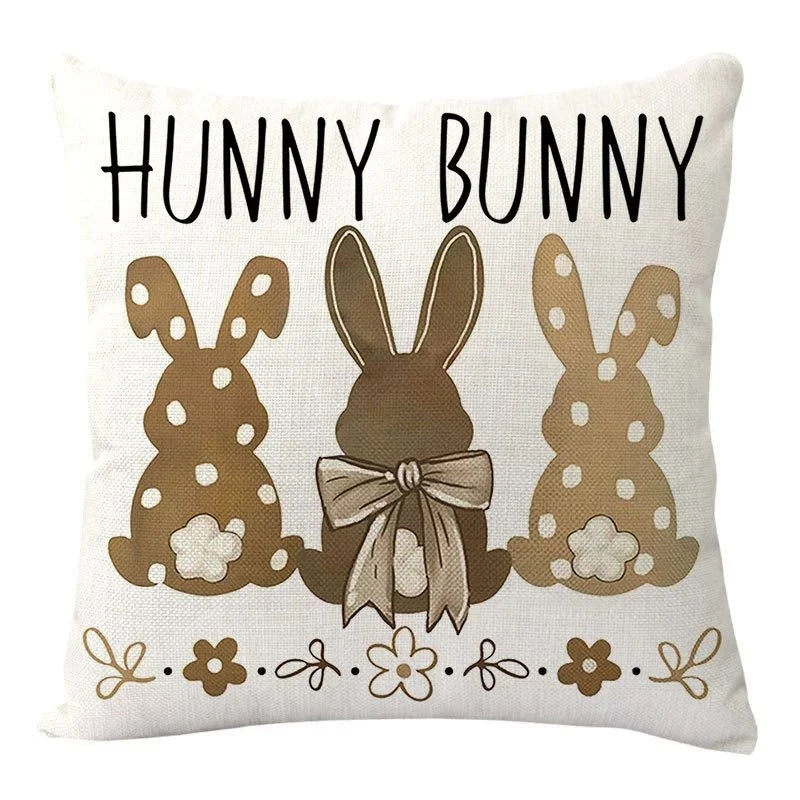 2025 Easter Rabbit Table Runner Linen Bunny Dining Table Cloth Placemat Spring Holiday Happy Easter Decoration For Home Kitchen