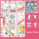 Easter Bunny Window Static Stickers Spring Flowers Living Room Window Glass Stickers Home Decorations Resurrection Day 2025