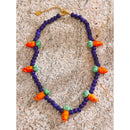 Yhpup Waterproof Fashion Blue Ceramic Beads Chain Cute Carrot Drop Necklace New Arrivals Handmade Trendy Jewelry for Women