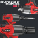 Feytory Cordless Impact Wrench,1/2" Brushless Power Impact Gun,1500N.m Electric Wrench with 4 Sockets&12PCS Screwdriver Bits