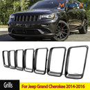 7X Front Grille Grill Inserted Ring Trim Cover For Jeep Grand Cherokee 2014-2016