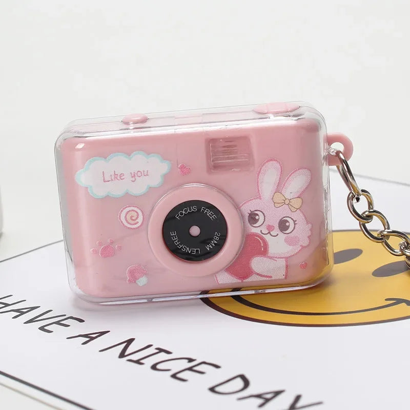 Sanrio Kawaii Keychain Cute Cartoon My Melody Kuromi Cinnamoroll Key Ring Camera Pendant LED Lighting Ornaments Jewelry Gifts