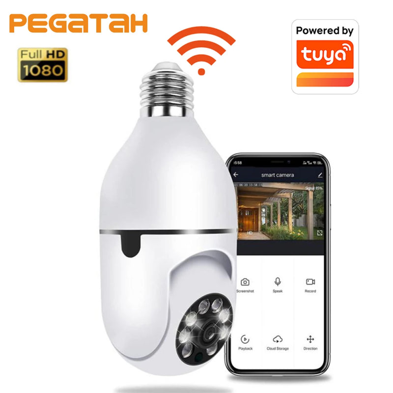 E27 Bulb Camera Wifi 1080P Tuya Full Color Automatic Human Tracking Night Vision Home Security Surveillance Cameras