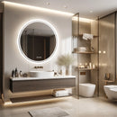 LUVODI 80cm Round Large LED Bathroom Mirror Backlit Built-in Touch On/Off Dimming Anti-fog Wall Mounted Mirror