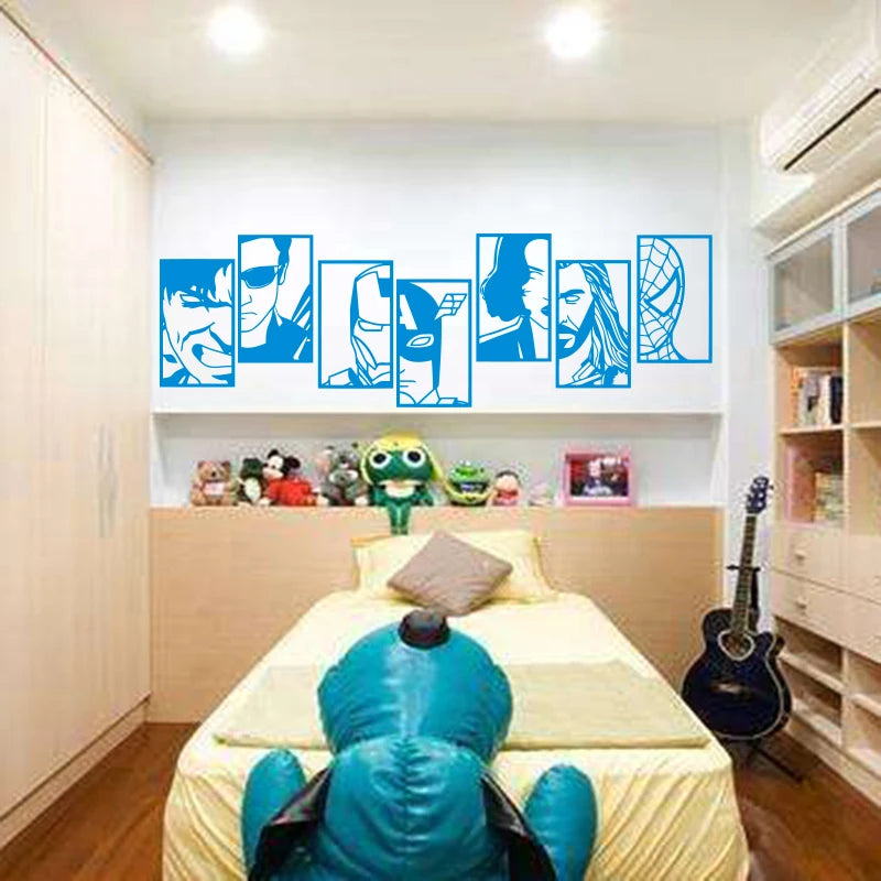 Vinyl Carving Wall Sticker, Anime Star Decal Art Poster, Children Room Wallpaper, Family Fashion, Simple Decorative Painting