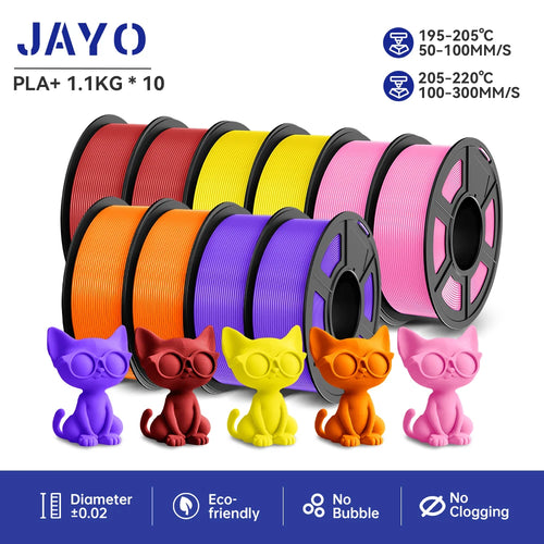 JAYO PLA PLUS Transparentes 3D-Drucker-Filament 1.75mm 1.1KG/Rolle 3D-Druckmaterial für 100% Blasenfrei & FDM 3D Stift DIY Geschenk