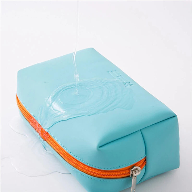 Leather Travel Cosmetic Bag Portable Women /Man Makeup Case Waterproof Multifunctional Toiletry Organizer Storage Bag