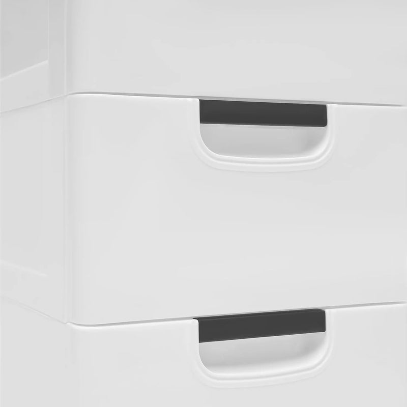 Plastic Drawers Storage Cabinet Mobile Cabinet, 15.7"D X 11.8"W X 33"H Closet Drawers Bins Home Storage Container Tower, White