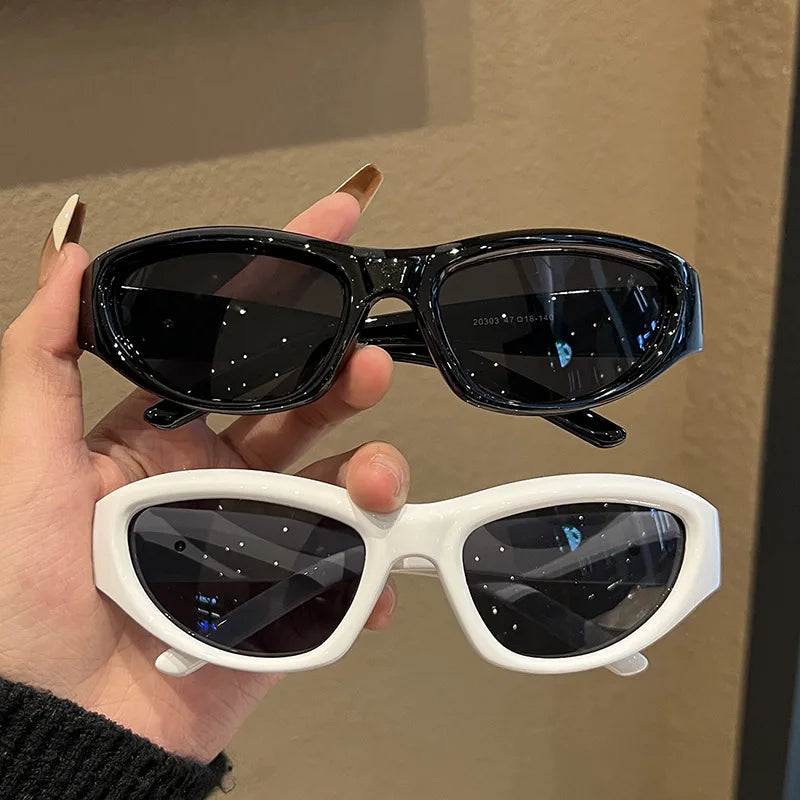 Retro Y2K Style Women Cat Eye Sunglasses Fashion Colorful Mirror Goggles Men Punk Sports Sun Glasses Brand Designer