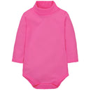 Baby Girls' Bodysuit Long Sleeve Triangle 100% Cotton Soft Comfortable Jumpsuit  Solid Color Fashion Simple High Collar 0-2 Yeas