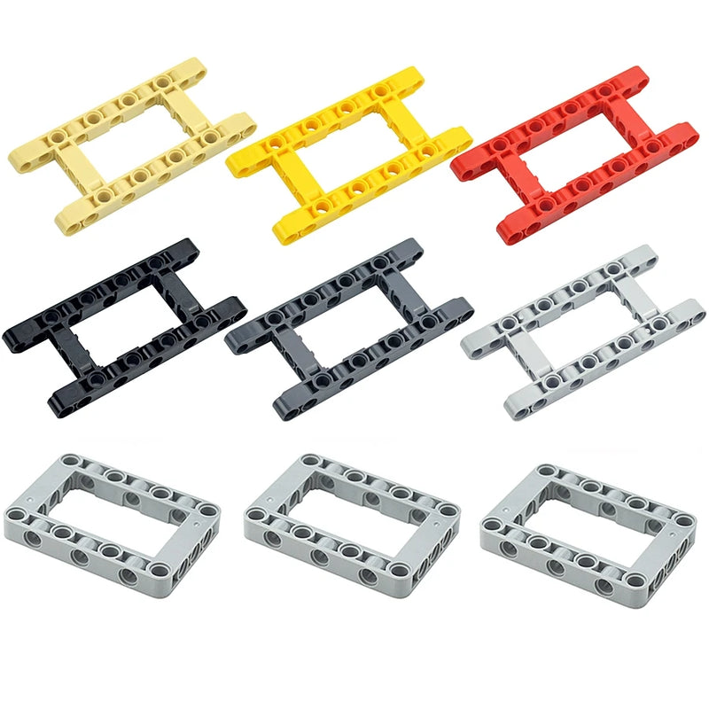 4Pcs MOC Technical Accessory Thick Building Blocks Liftarm Modified Frame Hole Arm 5x11 5x7 Open Center Beam 64178 64179 Bricks