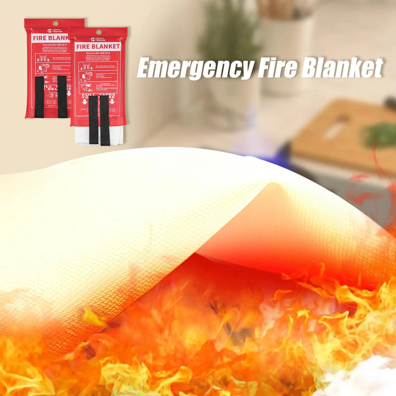 Fire Blanket 1.2M*1.2M Fire Shelter Fiberglass Fire Flame Retardant Emergency Survival Safety Cover Fire Emergency Blanket White