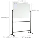 SucceBuy Rolling Magnetic Whiteboard Double-sided Mobile Whiteboard Adjustable Height Dry Erase Board with Wheels for Office
