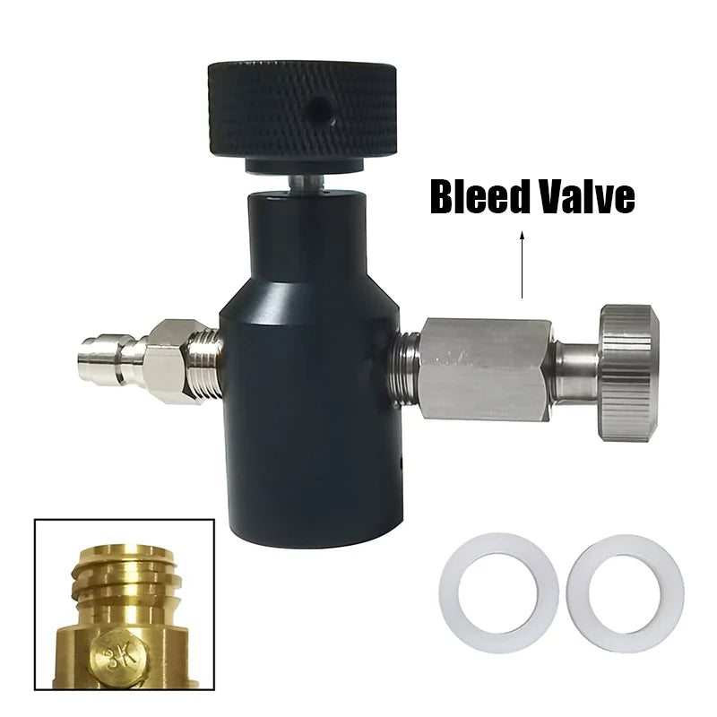 Soda Water Accessories CO2 Cylinder Tank UFA Universal Fill Adapter Quick Charging  HPA Adapter On/Off With Vent Bleed Valve