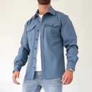 Casual Long-Sleeved Shirt Jacket Men'S Autumn And Winter New American Street Fashion Solid Color Workwear Men'S Shirt