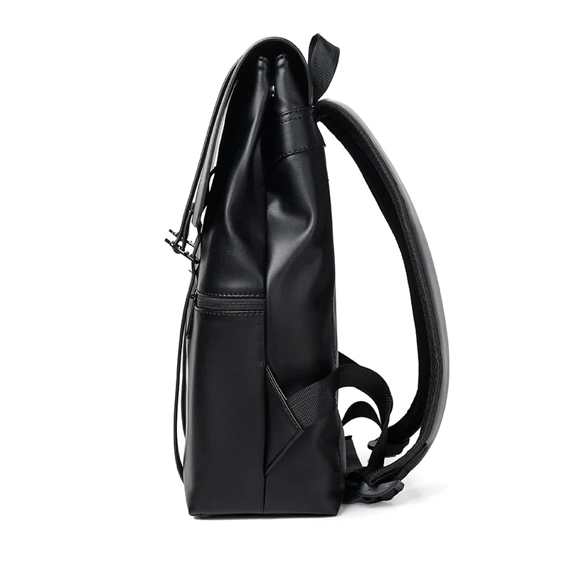 Black Leather Men Backpack Genuine Travel Bag Casual Daypack Fashion School s Large Laptop Soft Skin 14 Backpack