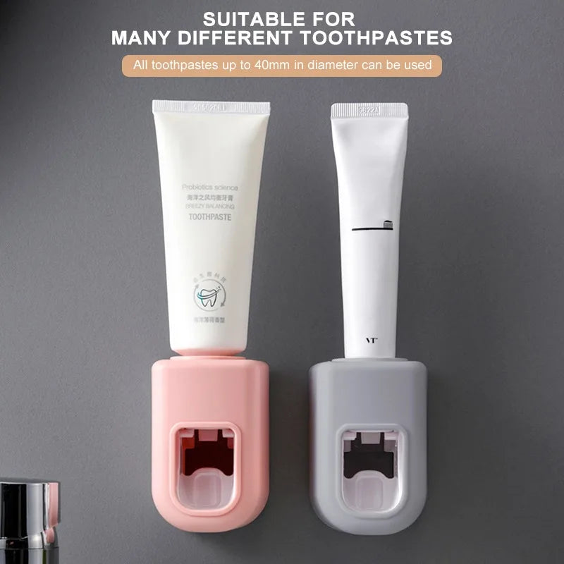 Creative Wall Mount Automatic Toothpaste Dispenser Bathroom Accessories Waterproof Lazy Toothpaste Squeezer Toothbrush Holder