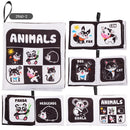 Montessori Baby Visual Stimulation Card Black White High Contrast Flash Cards for Kids Educational Sensory Book Baby Flashcard