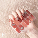 Semi Cured Gel Nails Art Stickers Fashion Solid Color Manicure Decal UV LED Lamp Need Gel Nail Decals Nail Sticker Decoration
