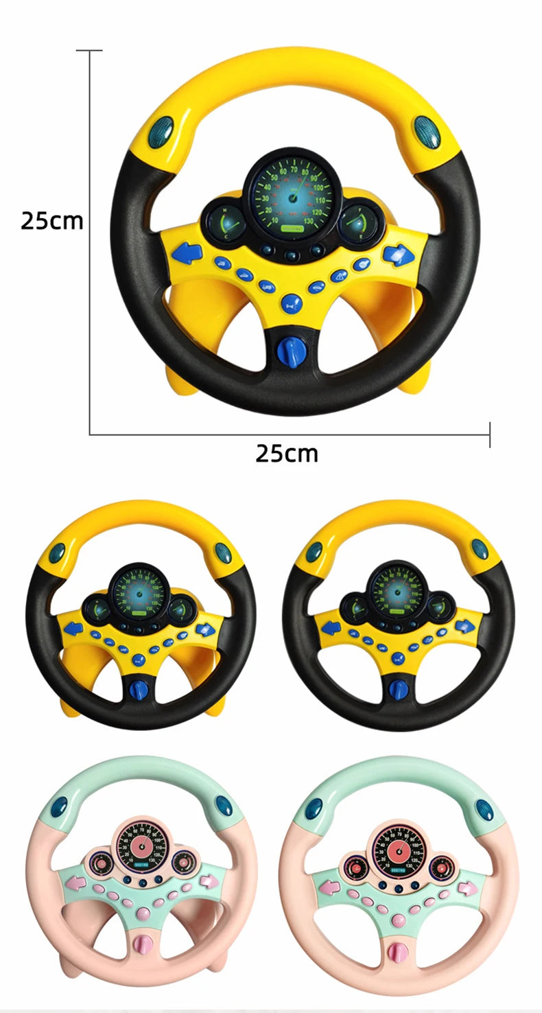 Electric Simulation Steering Wheel Toy Simulation Driving Car Toy Interactive Toy with Light Sound Musical Early Educational Toy