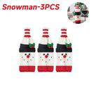 Christmas Wine Bottle Cover Set Santa Claus Snowman Knitted Wool Red Wine Bottle Bags For New Year Xmas Party Dinner Table Decor