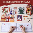 Robotime Book Nook Kit DIY Miniature Dolls House Kit 3D Wooden Puzzle Decoration Gift with LED Lights Christmas Street and House