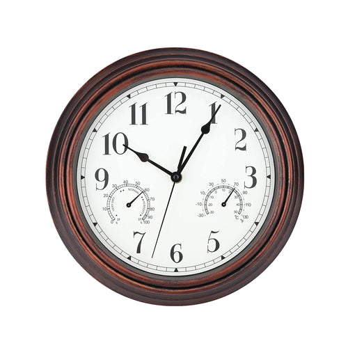 The Meridian | 12-Inch Battery-Operated Indoor & Outdoor Wall Clock