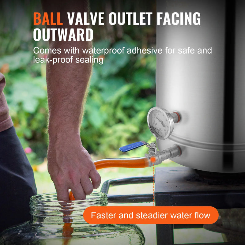 SucceBuy Stainless Steel Kettle 16 GALLON Brewing Pot Tri Ply Bottom for Beer Brew Kettle Pot Home Brewing Supplies Includes Lid