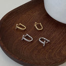 PONYKISS 925 Sterling Silver Needle Zircon Bend T Letter Hoop Earrings for Women Summer New Minimalist Exquisite Fashion Jewelry