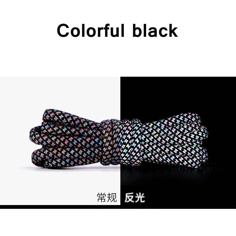 1 Pair NEW Reflective Sports Shoelace Round Rope Rhoelace Rtrong Light Shoelace Durable Shoelace Rope Length 100/120/140/160CM