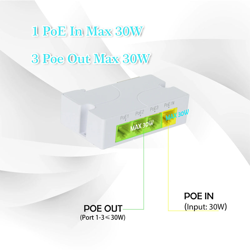 100/1000M POE Extender 4 Port Gigabit Network Switch Repeater IEEE802.3af/at Plug&Play for PoE Switch NVR IP Camera AP