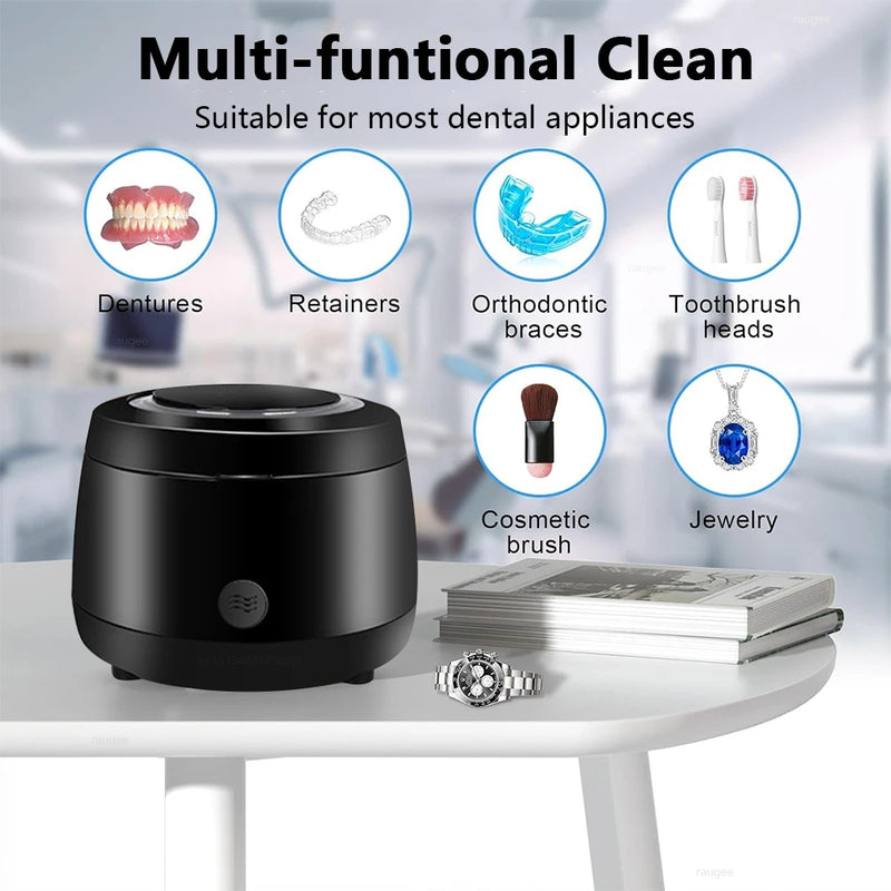 Ultrasonic Retainer Cleaner 43kHz Professional UV Cleaner for Dentures Mouth Guard Aligner Jewelry Ultrasound Washing Machine