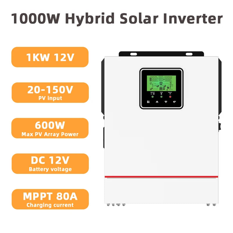 Y&H Hybrid Solar Inverter 1KW 1.6KW 1.8KW 3KW 4.2KW 6.2KW 10.2KW 220Vac MPPT Pure Sine Wave Inverter Solar Charger Controller