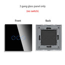 Bingoelec DIY 1/2/3/4 gang Wall Touch Switch Only Crystal Glass Panel 86mm Pearl White Black Golden Grey Glass Frame DIY-Parts