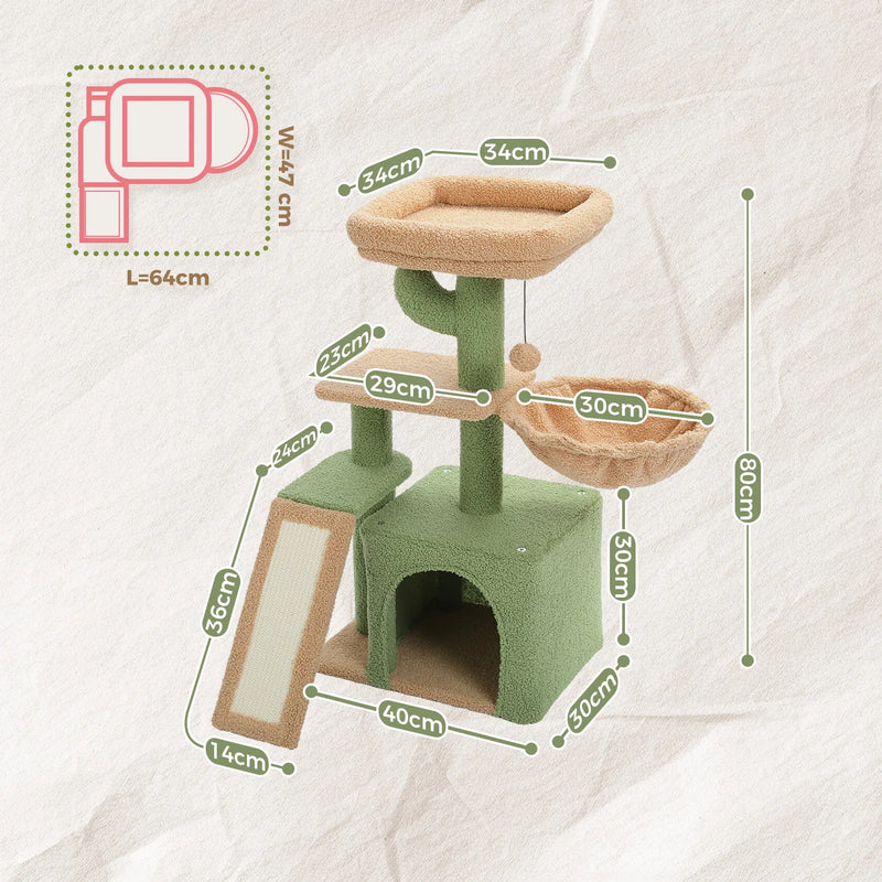 Cat tree Cat Tower for Indoor Cats 2 Styles Cat Activity Tree with Cat Scratching Posts Big Hammock and Removable Top Perch Grey