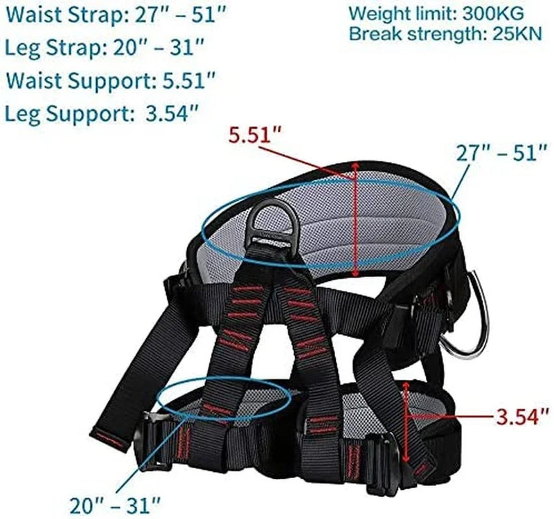 Professional Half-length Safety Belt Adjustable Harness Waist Support Equipment Outdoor Cave Climbing Mountaineering Harness