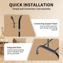 Metal Clothes Rail Heavy Duty Clothes Rack Single Hanging Portable Bedroom Freestanding Clothing Rack Storage Shelf With Hooks