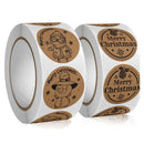 100-500 Pcs Kraft Paper Merry Christmas Stickers Holiday Sticker Christmas Decor Wedding Party Envelope Bottle Seal Label