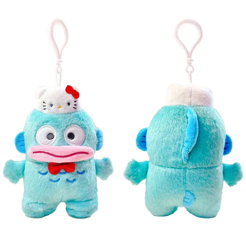 Sanrio Hello Kitty Cinnamoroll Plush Keychain Anime Hangyodon Kuromi 50Th Anniversary Series Stuffed Toys My Melody Doll Keyring