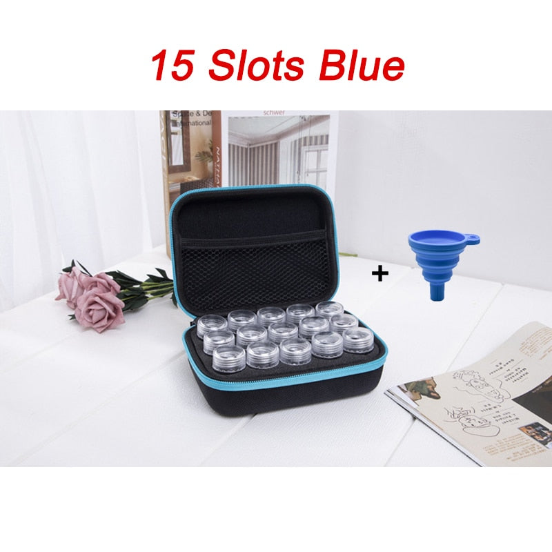 7/15/30/60 Bottles Storage Box 5D Diamond Painting Accessories Tools Storage Box Carry Case Diamant Painting Tools Container Bag