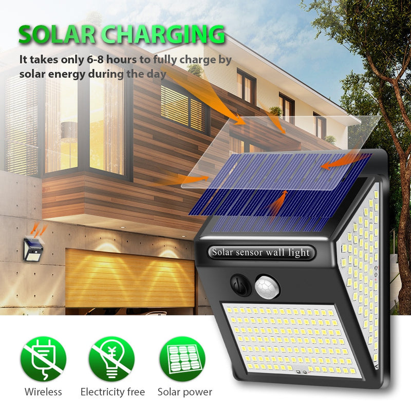 Goodland 228 144 LED Solar Light Outdoor Solar Lamp With Motion Sensor Solar Powered Sunlight Spotlights For Garden Decoration