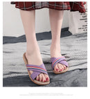 Mntrerm New style slippers Summer home men and women Summer linen lovers Home thick soled anti-skid indoor sandals Female summer