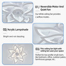 IRALAN Ceiling Light With Forward And Reverse Air Circulation Fan Stepless Dimming Light For Living Room Bedroom Office Lounge