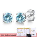 Real 0.1-3CT Test Passed Moissanite Diamond Stud Earrings for Women S925 Silver Platinum Plated Bride Wedding GRA Fine Jewelry