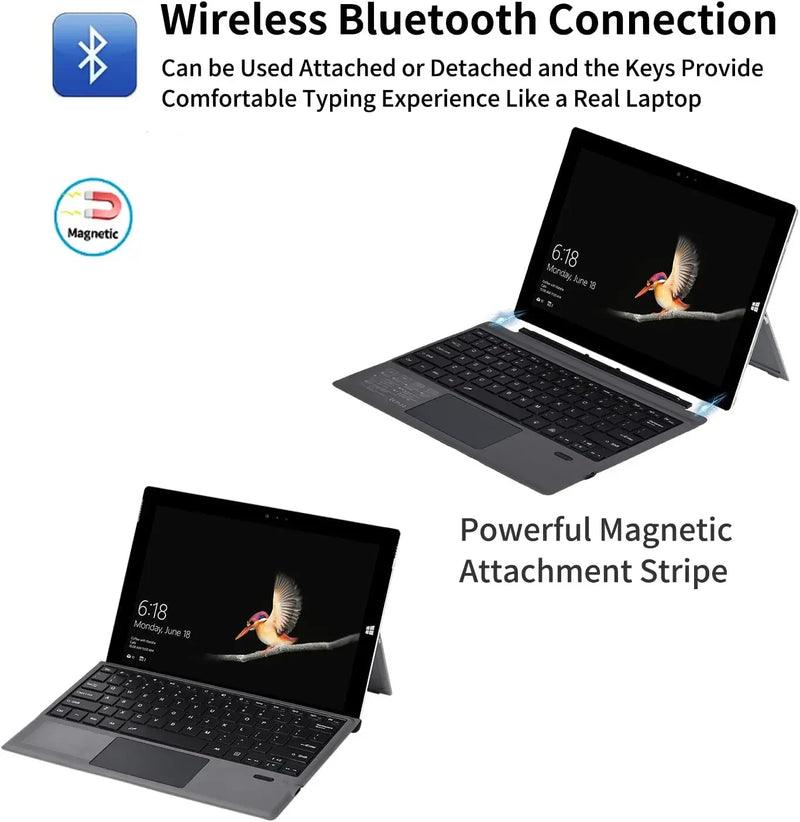 Wireless Bluetooth-compatible Keyboard With Touchpad Backlit Compatible For Surface Pro 3 4 5 6 7 Go 1 2 3 For Business trip